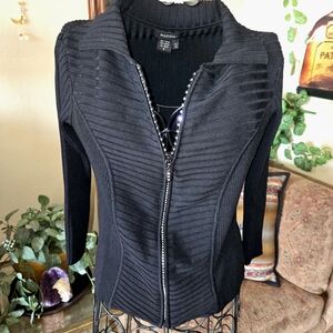 Radzoli Black Ribbed Women's Top